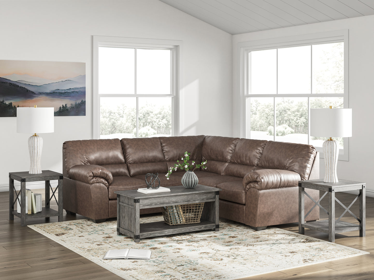 Bradenton Furniture Outlet - Ashley Furniture - WillowBend Sectional - RAF 2-Piece Sectional / Umber - PC27705S1