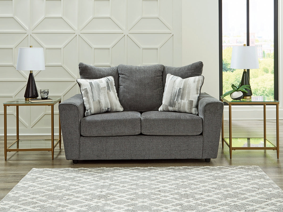 Bradenton Furniture Outlet - Ashley Furniture - Stairatt Living Room - Loveseat / Gravel - 2850235
