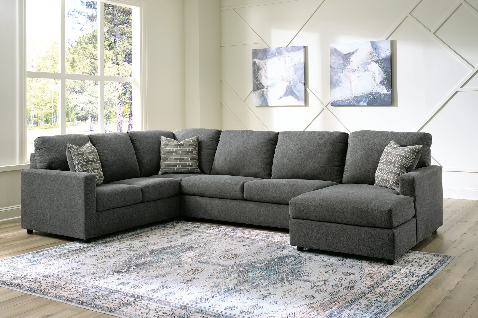 Bradenton Furniture Outlet - Ashley Furniture - Edenfield Sectional - LAF 3-Piece Sectional with Chaise / Linen - 29004S2