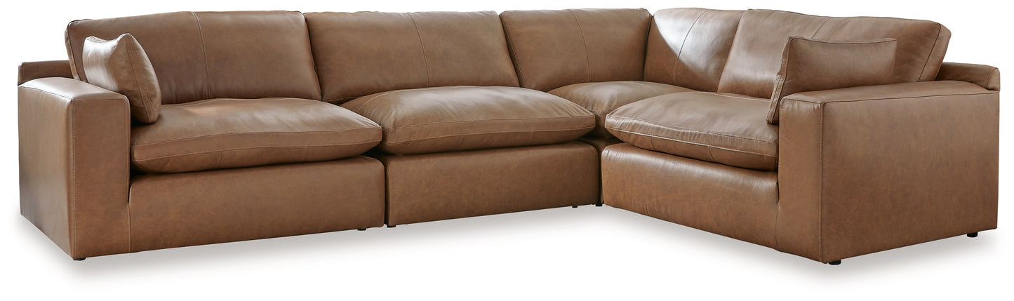 Bradenton Furniture Outlet - Ashley Furniture - Emilia Sectional - RAF 4-Piece Sectional / Caramel - 30901S3