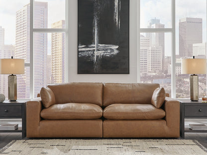 Bradenton Furniture Outlet - Ashley Furniture - Emilia Sectional - RAF 2-Piece Sectional Loveseat / Caramel - 30901S1