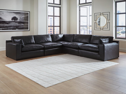 Bradenton Furniture Outlet - Ashley Furniture - Emilia Sectional - RAF 5-Piece Sectional / Black - 30902S4