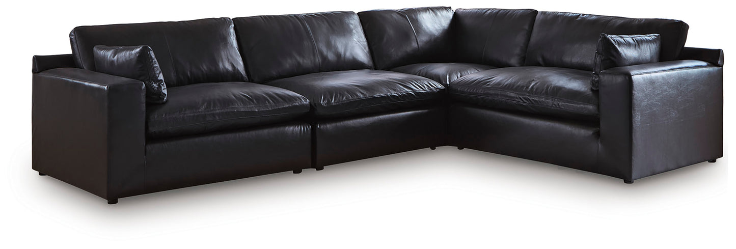 Bradenton Furniture Outlet - Ashley Furniture - Emilia Sectional - RAF 4-Piece Sectional / Black - 30902S3