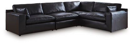 Bradenton Furniture Outlet - Ashley Furniture - Emilia Sectional - RAF 4-Piece Sectional / Black - 30902S3