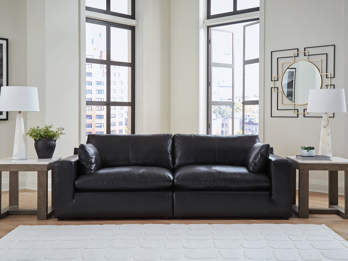 Bradenton Furniture Outlet - Ashley Furniture - Emilia Sectional - RAF 2-Piece Sectional Loveseat / Black - 30902S1