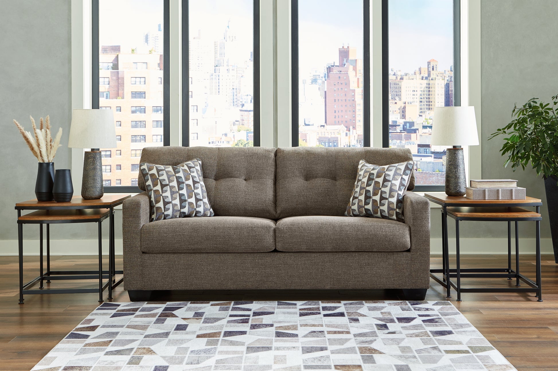 Bradenton Furniture Outlet - Ashley Furniture - Mahoney Living Room - Full Sofa Sleeper / Chocolate - 3100536