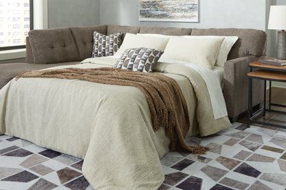 Bradenton Furniture Outlet - Ashley Furniture - Mahoney Sectional - RAF 2-Piece Sleeper Sectional with Chaise / Chocolate - 31005S3
