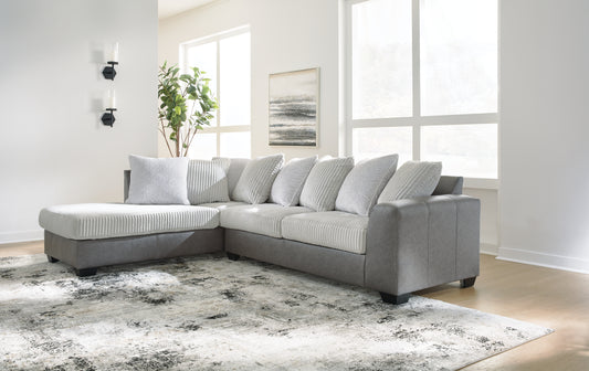Bradenton Furniture Outlet - Ashley Furniture - Clairette Court Sectional - RAF 2-Piece Sectional with Chaise / Alloy - 31503S1