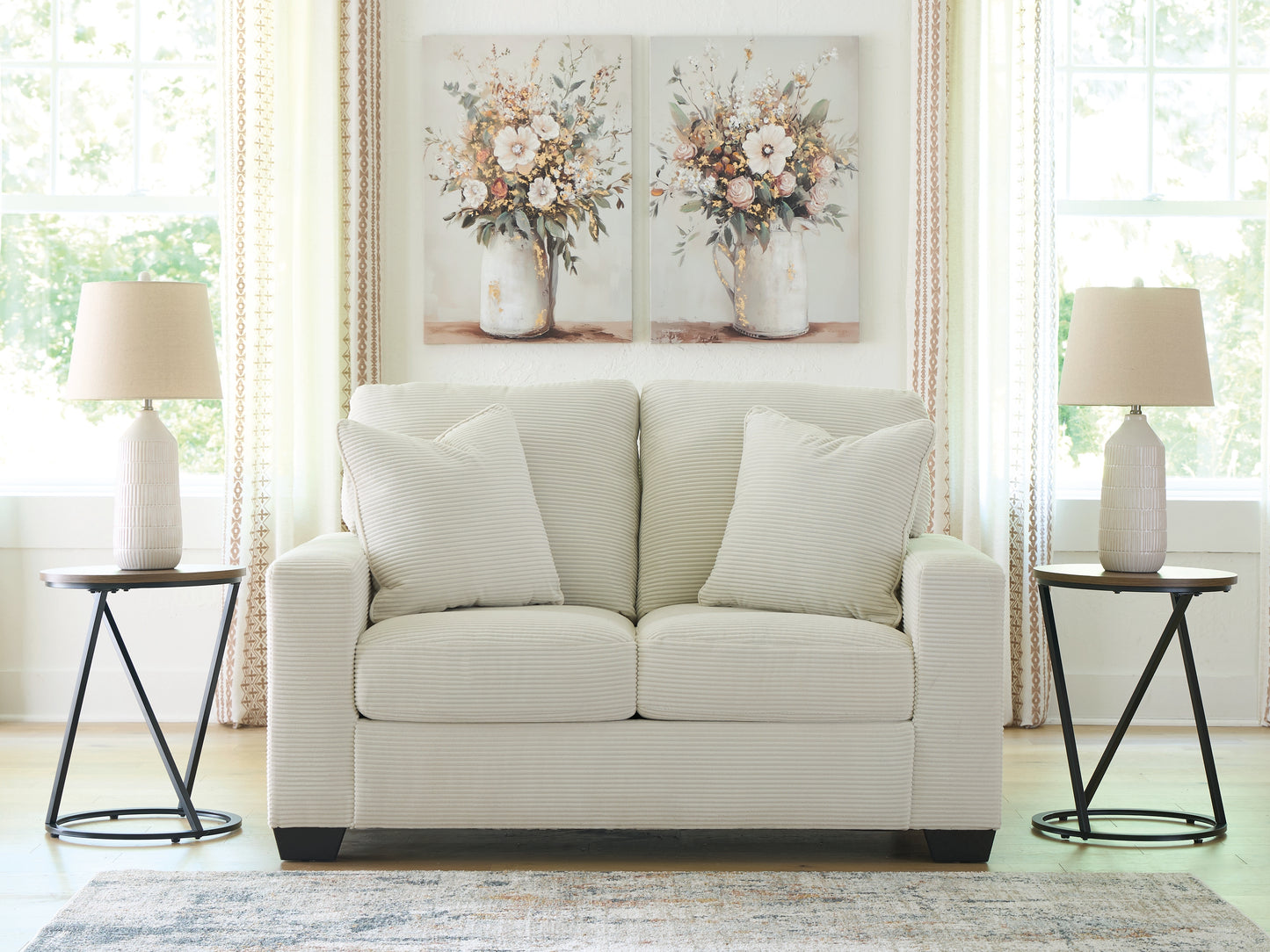 Bradenton Furniture Outlet - Ashley Furniture - Greenbriar Living Room - Loveseat / Ivory - PC3200635