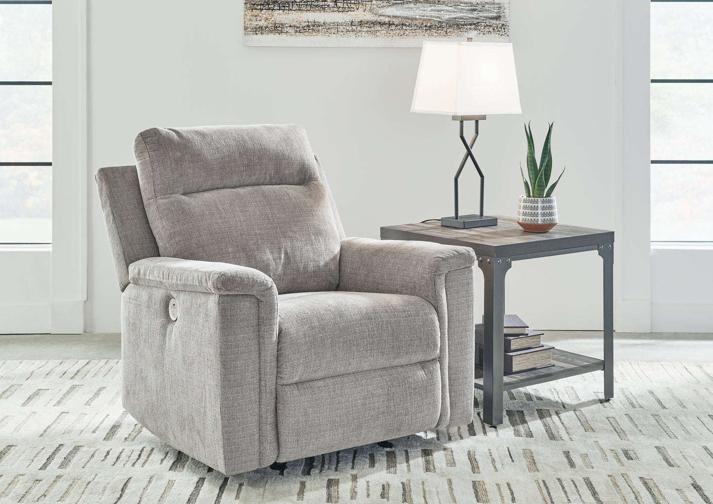 Bradenton Furniture Outlet - Ashley Furniture - Barnsana Living Room - Power Rocker Recliner / Ash - 3320198
