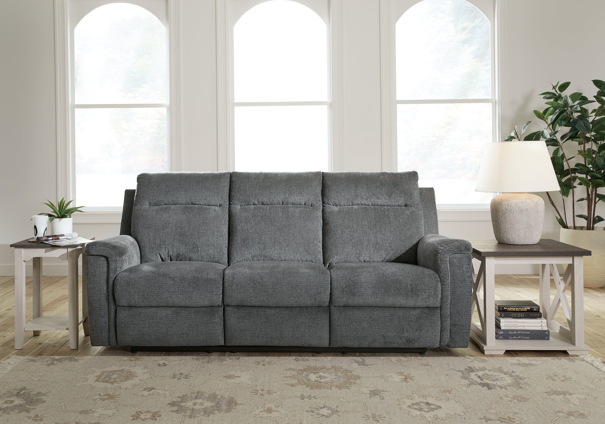 Bradenton Furniture Outlet - Ashley Furniture - Barnsana Living Room - Reclining Power Sofa / Gravel - 3320287