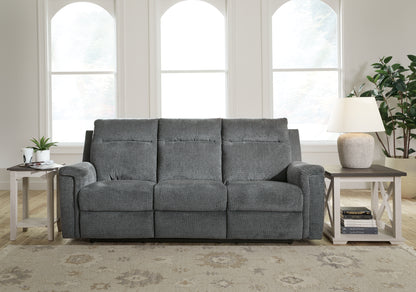 Bradenton Furniture Outlet - Ashley Furniture - Barnsana Living Room - Reclining Power Sofa / Gravel - 3320287