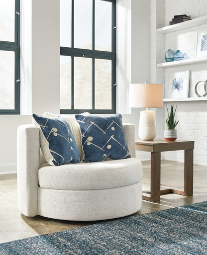 Bradenton Furniture Outlet - Ashley Furniture - Padova Living Room - Swivel Accent Chair / Ivory - 3370644