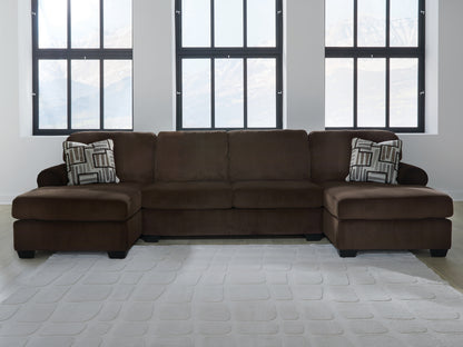 Bradenton Furniture Outlet - Ashley Furniture - Kimlee Sectional - RAF 3-Piece Sectional with Double Chaise / Chocolate - PC35603S3