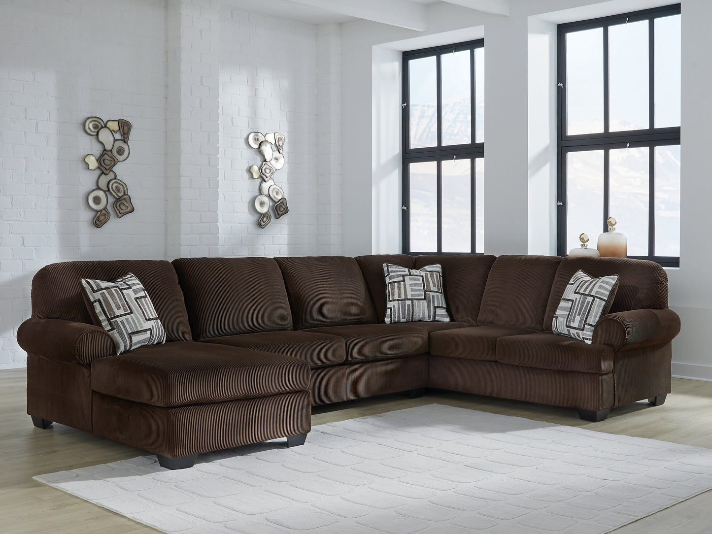 Bradenton Furniture Outlet - Ashley Furniture - Kimlee Sectional - RAF 3-Piece Sectional with Chaise / Chocolate - PC35603S1