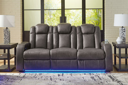Bradenton Furniture Outlet - Ashley Furniture - Fyne-Dyme Living Room - PWR REC Sofa with ADJ Headrest / Shadow - 3660215