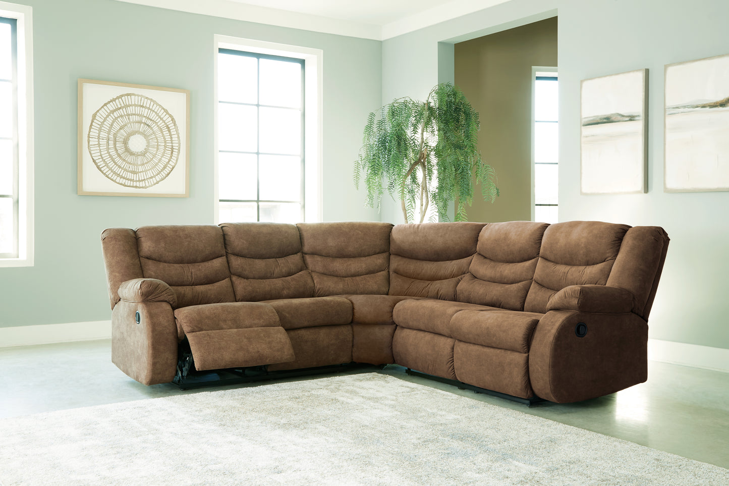 Bradenton Furniture Outlet - Ashley Furniture - Partymate Sectional - 2-Piece Reclining Sectional / Brindle - 36902S2