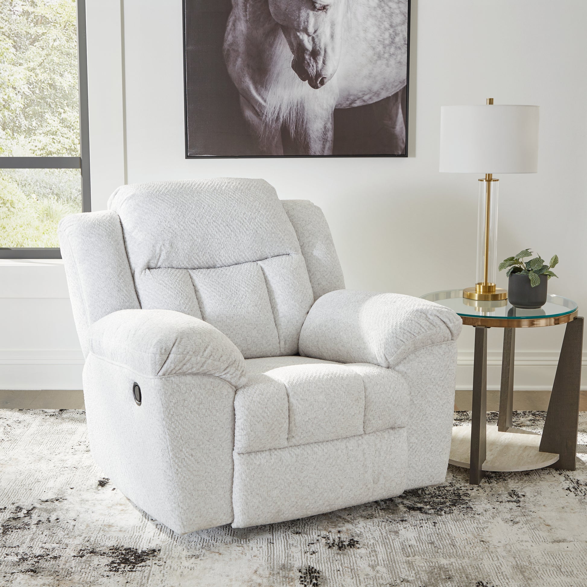 Bradenton Furniture Outlet - Ashley Furniture - Frohn Living Room - Rocker Recliner / Snow - 3740525