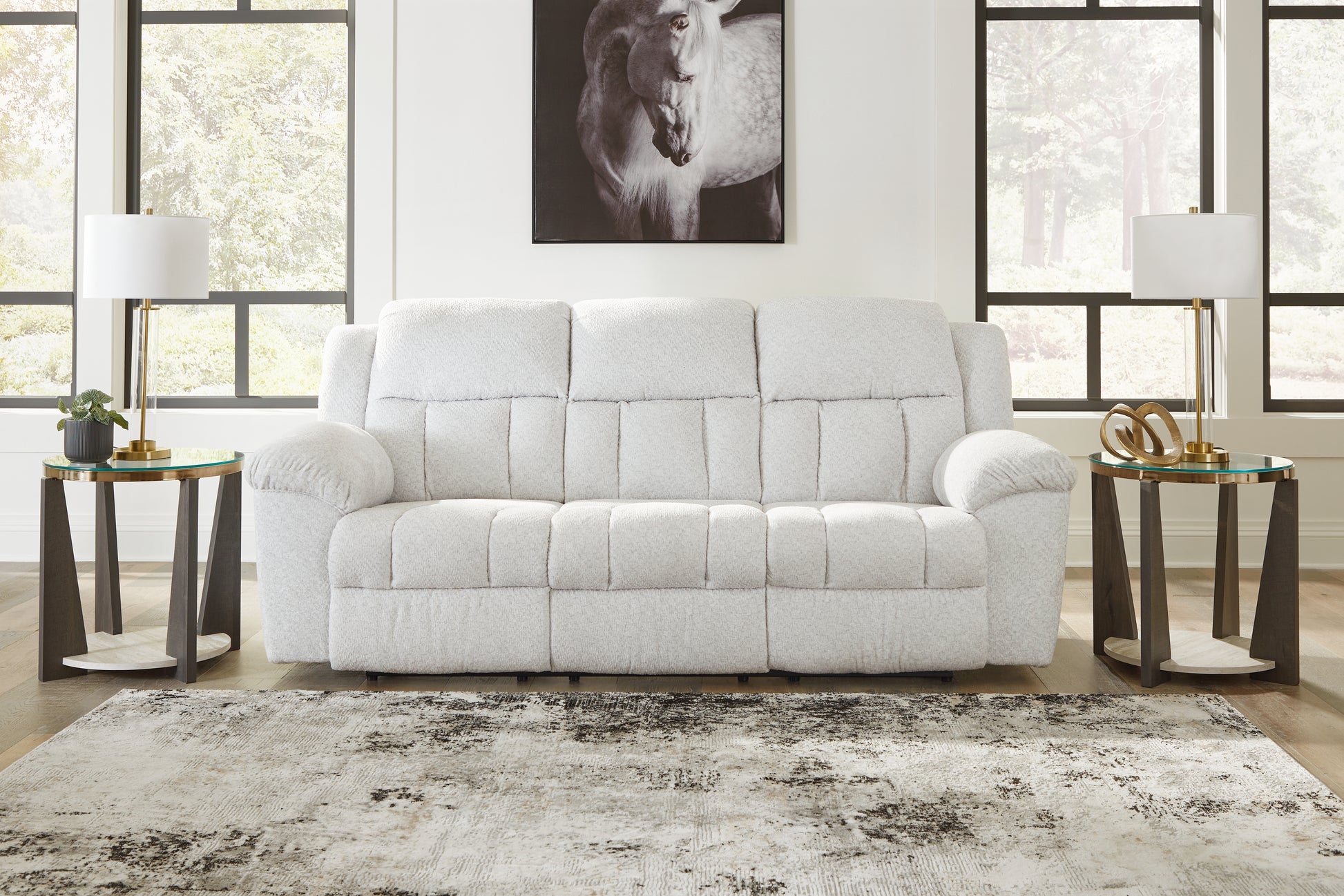 Bradenton Furniture Outlet - Ashley Furniture - Frohn Living Room - Reclining Sofa / Snow - 3740588