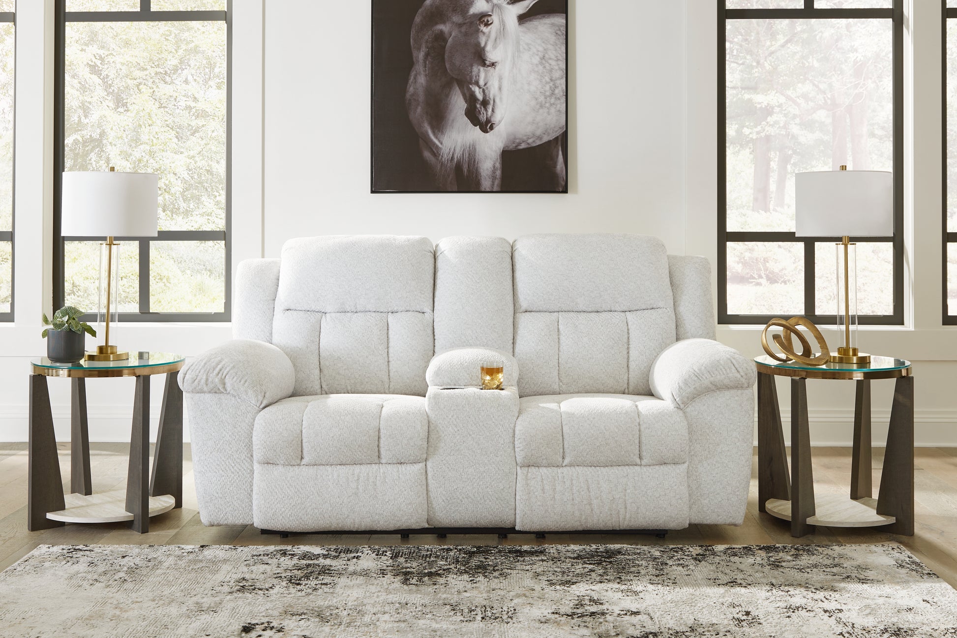 Bradenton Furniture Outlet - Ashley Furniture - Frohn Living Room - Reclining Sofa / Snow - 3740588