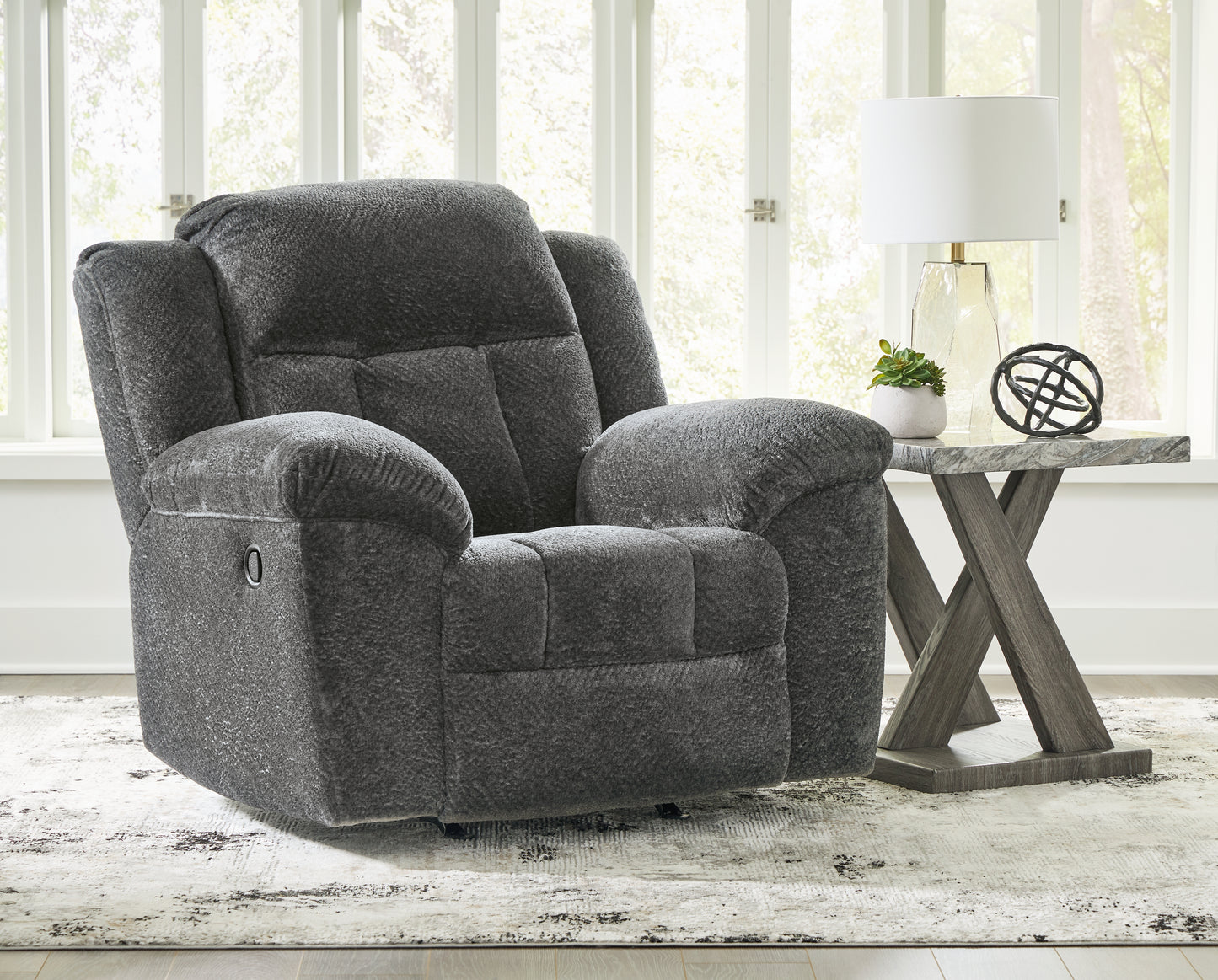 Bradenton Furniture Outlet - Ashley Furniture - Frohn Living Room - Rocker Recliner / Graphite - 3740625