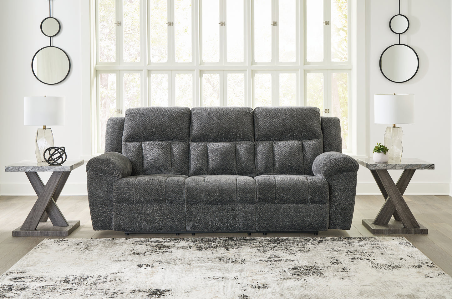Bradenton Furniture Outlet - Ashley Furniture - Frohn Living Room - Reclining Sofa / Graphite - 3740688