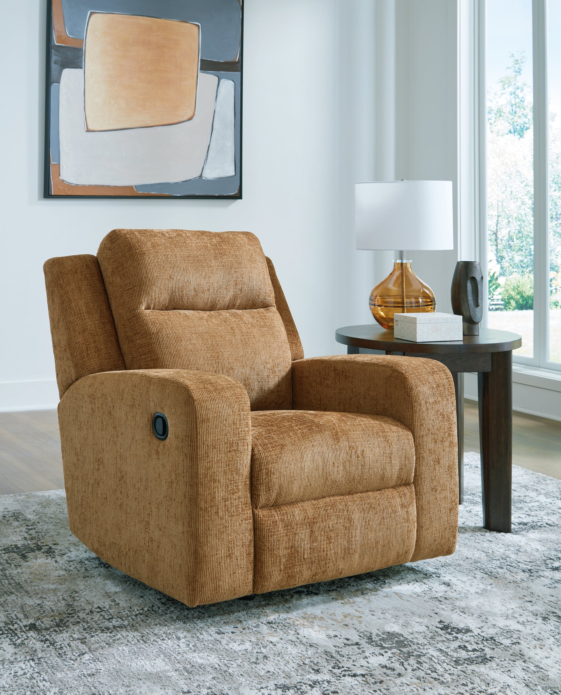Bradenton Furniture Outlet - Ashley Furniture - Kanlow Living Room - DBL Rec Loveseat w/Console / Honey - 3860594