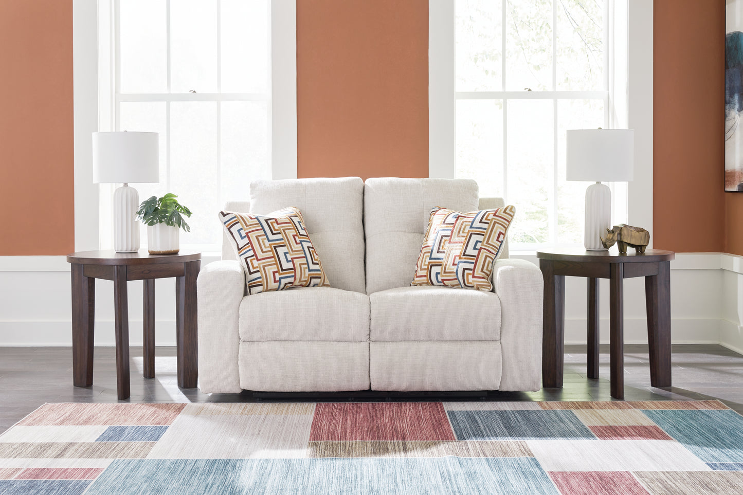 Bradenton Furniture Outlet - Ashley Furniture - Danum Living Room - Reclining Loveseat / Stone - 3880586