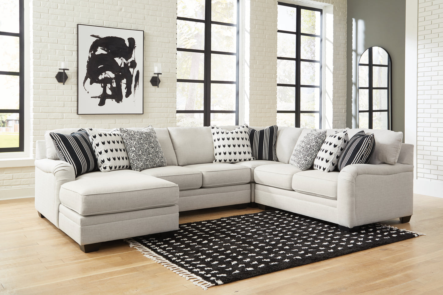 Bradenton Furniture Outlet - Ashley Furniture - Huntsworth Sectional - RAF 4-Piece Sectional with Chaise / Dove Gray - 39702S3