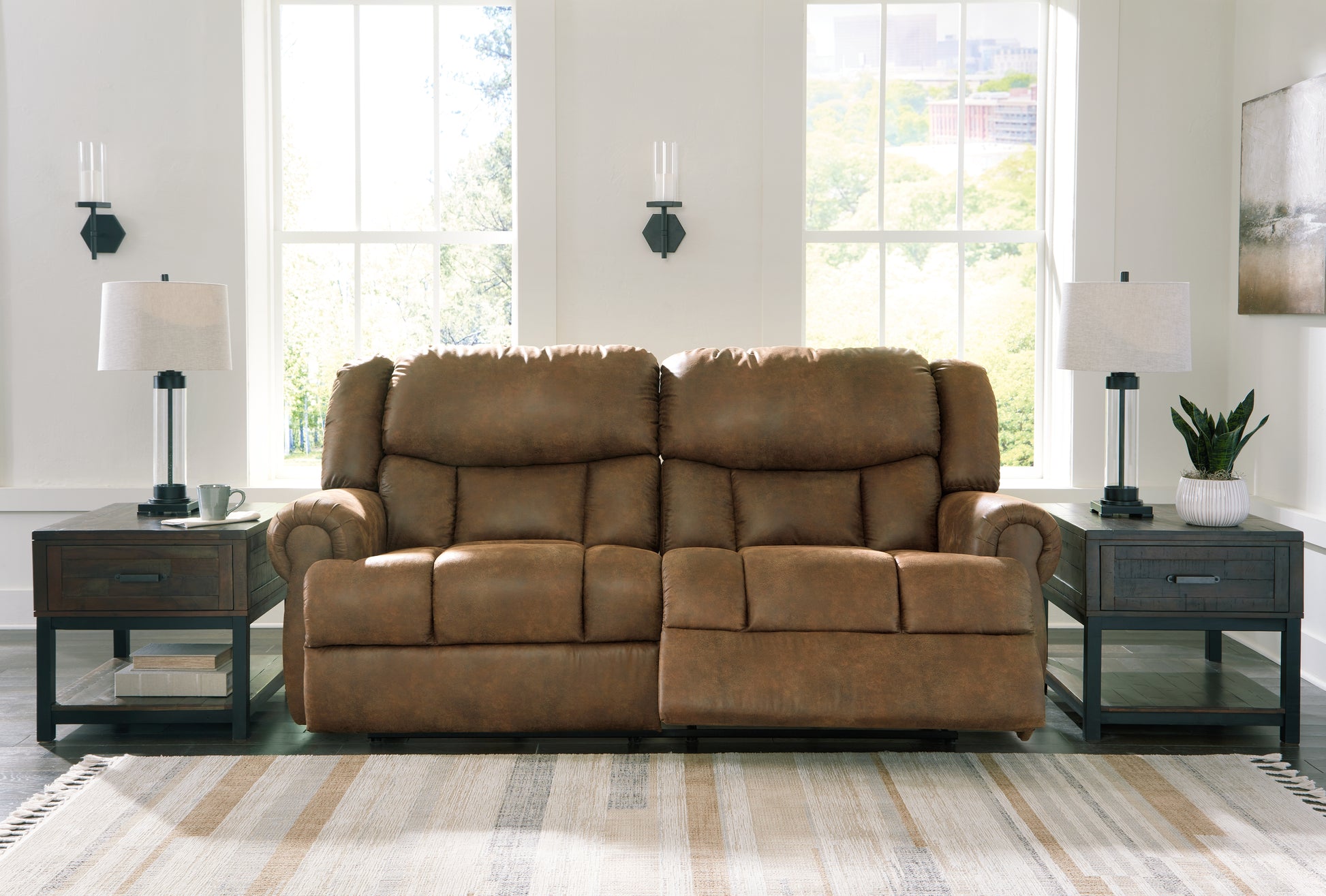 Bradenton Furniture Outlet - Ashley Furniture - Boothbay Living Room - 2 Seat Reclining Sofa / Auburn - 4470481