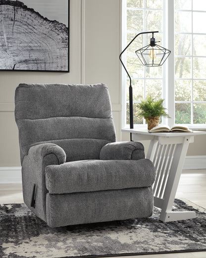 Bradenton Furniture Outlet - Ashley Furniture - Man Fort Living Room - Rocker Recliner / Graphite - 4660525