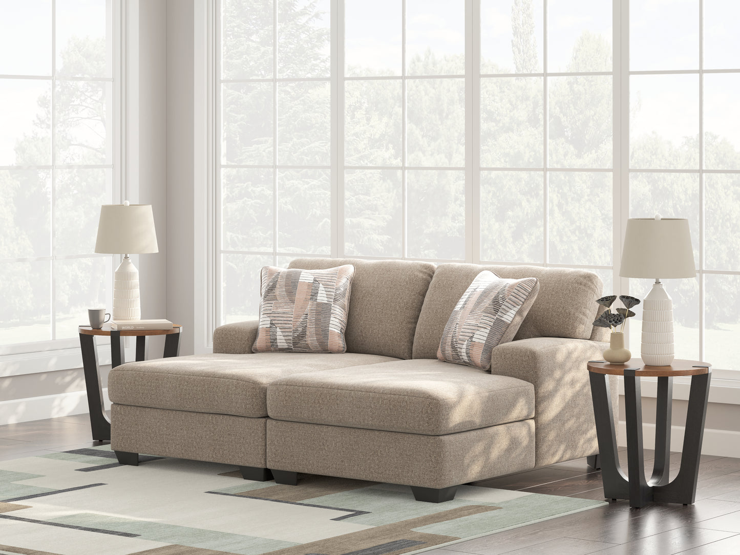 Bradenton Furniture Outlet - Ashley Furniture - Newellen Sectional - RAF 2-Piece Super Chaise / Hemp - 48404S4