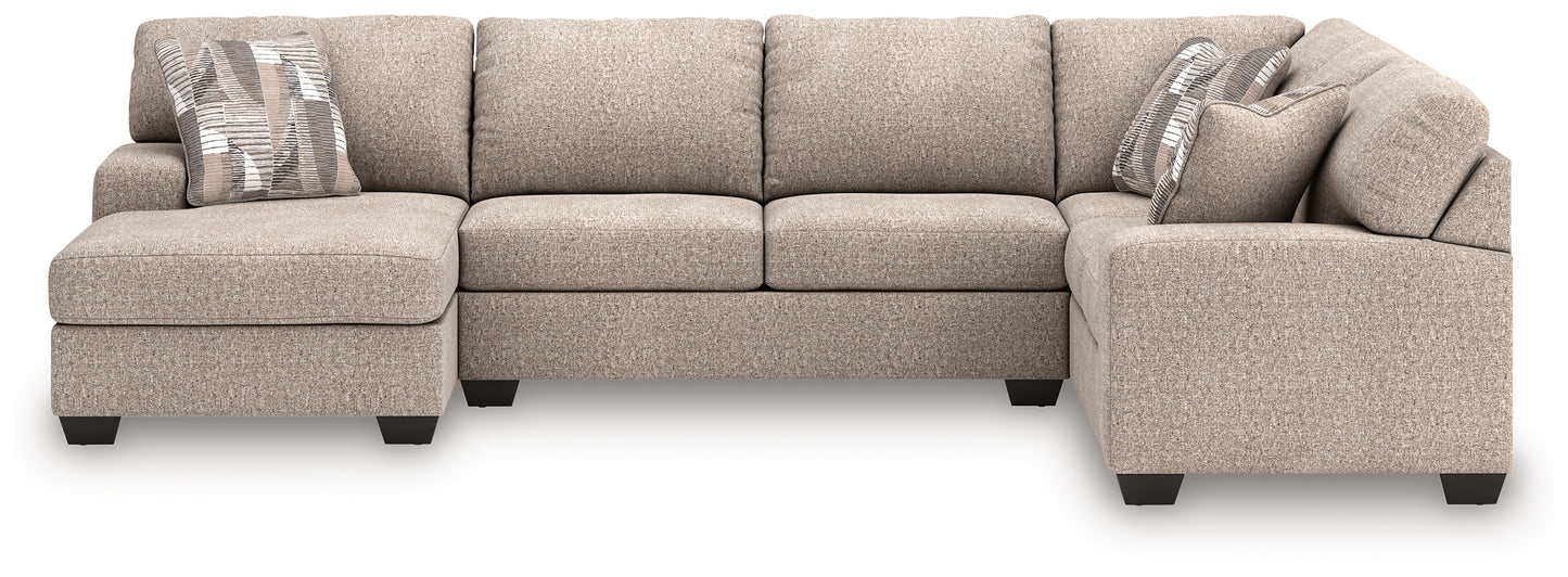 Bradenton Furniture Outlet - Ashley Furniture - Newellen Sectional - RAF 3-Piece Sectional with Chaise / Hemp - 48404S5