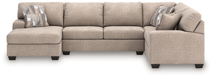 Bradenton Furniture Outlet - Ashley Furniture - Newellen Sectional - RAF 3-Piece Sectional with Chaise / Hemp - 48404S5