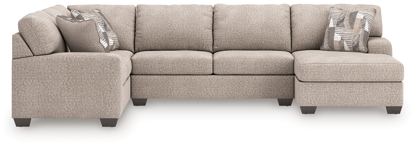 Bradenton Furniture Outlet - Ashley Furniture - Newellen Sectional - LAF 3-Piece Sectional with Chaise / Hemp - 48404S6