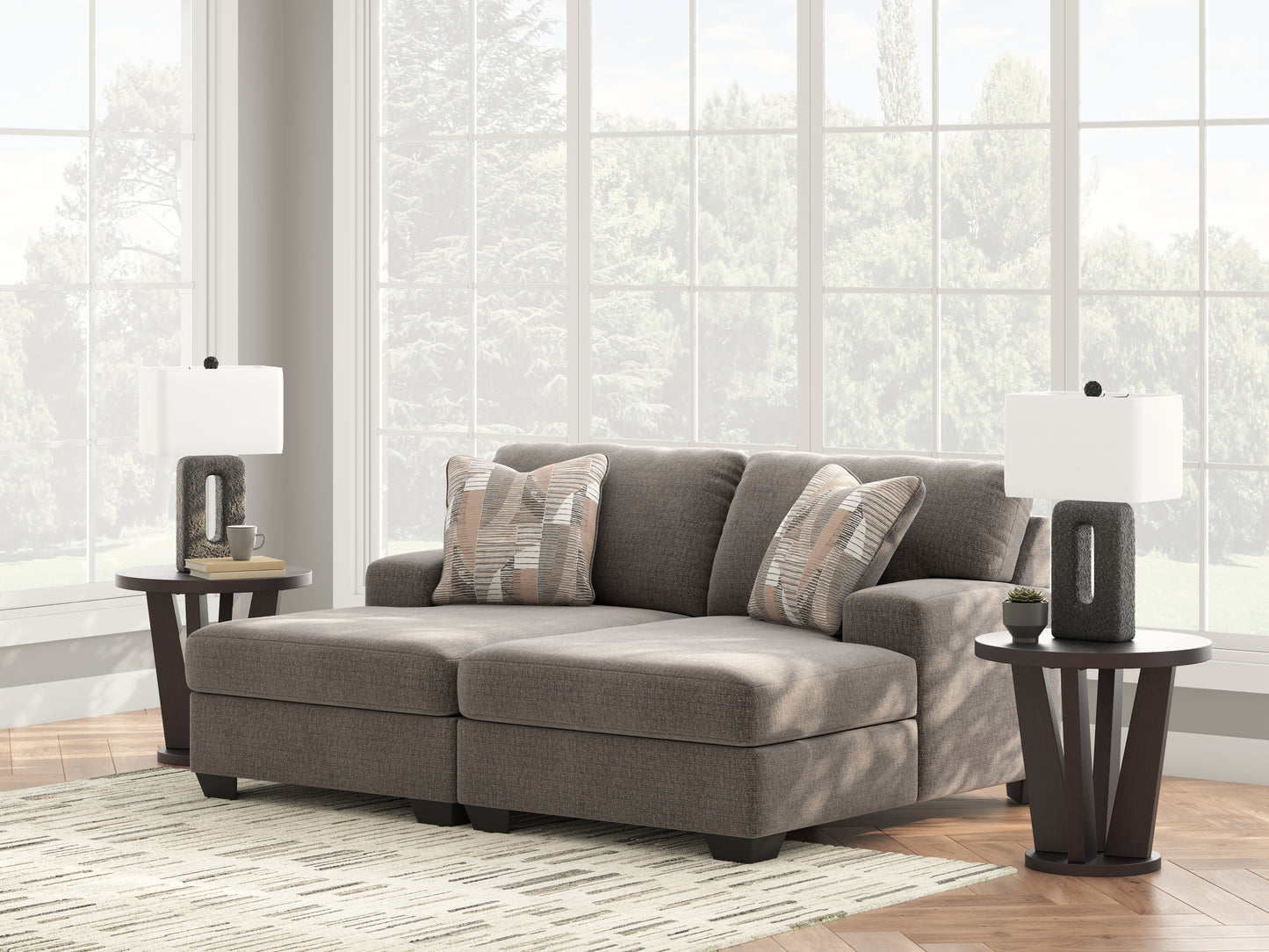 Bradenton Furniture Outlet - Ashley Furniture - Newellen Sectional - RAF 2-Piece Super Chaise / Greystone - 48405S4