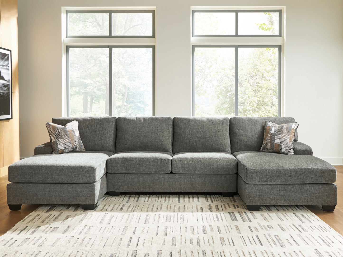 Bradenton Furniture Outlet - Ashley Furniture - Revenna Sectional - RAF 3-Piece Sectional with Double Chaise / Greystone - PC48405S3