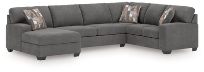 Bradenton Furniture Outlet - Ashley Furniture - Newellen Sectional - RAF 3-Piece Sectional with Chaise / Greystone - 48405S1