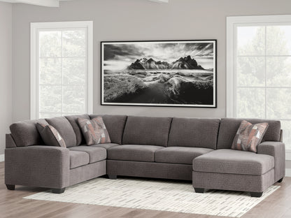 Bradenton Furniture Outlet - Ashley Furniture - Newellen Sectional - LAF 3-Piece Sectional with Chaise / Greystone - 48405S2