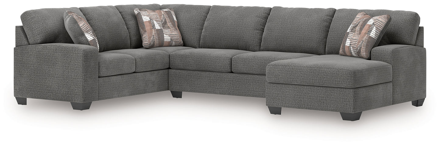 Bradenton Furniture Outlet - Ashley Furniture - Newellen Sectional - LAF 3-Piece Sleeper Sectional with Chaise / Greystone - 48405S6