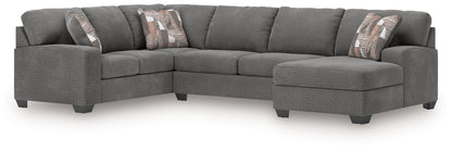 Bradenton Furniture Outlet - Ashley Furniture - Newellen Sectional - LAF 3-Piece Sleeper Sectional with Chaise / Greystone - 48405S6