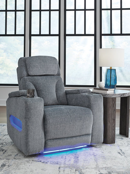 Bradenton Furniture Outlet - Ashley Furniture - Studio Cave Living Room - PWR Recliner/ADJ Headrest / Steel - PC4980213