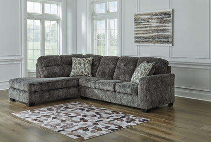 Bradenton Furniture Outlet - Ashley Furniture - Lonoke Sectional - LAF 2-Piece Sectional with Chaise / Gunmetal - 50504S2