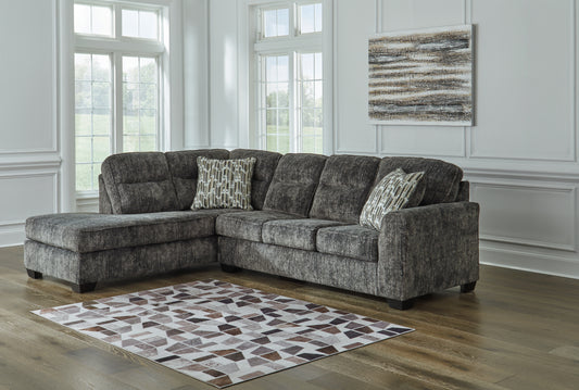 Bradenton Furniture Outlet - Ashley Furniture - Lonoke Sectional - LAF 2-Piece Sectional with Chaise / Gunmetal - 50504S2