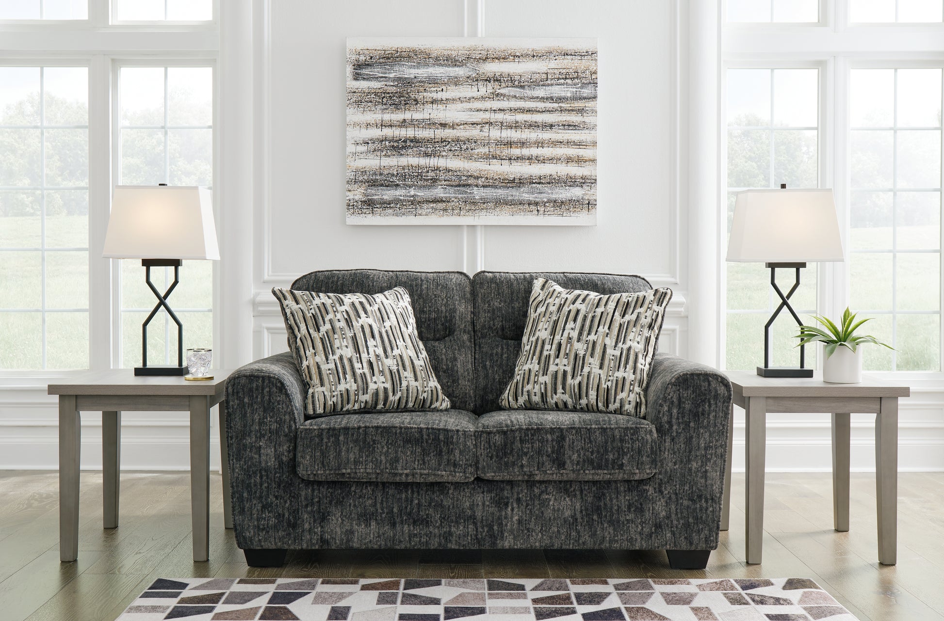 Bradenton Furniture Outlet - Ashley Furniture - Lonoke Living Room - Chair and a Half / Gunmetal - 5050423