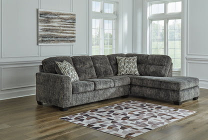 Bradenton Furniture Outlet - Ashley Furniture - Lonoke Sectional - LAF 2-Piece Sectional with Chaise / Gunmetal - 50504S2