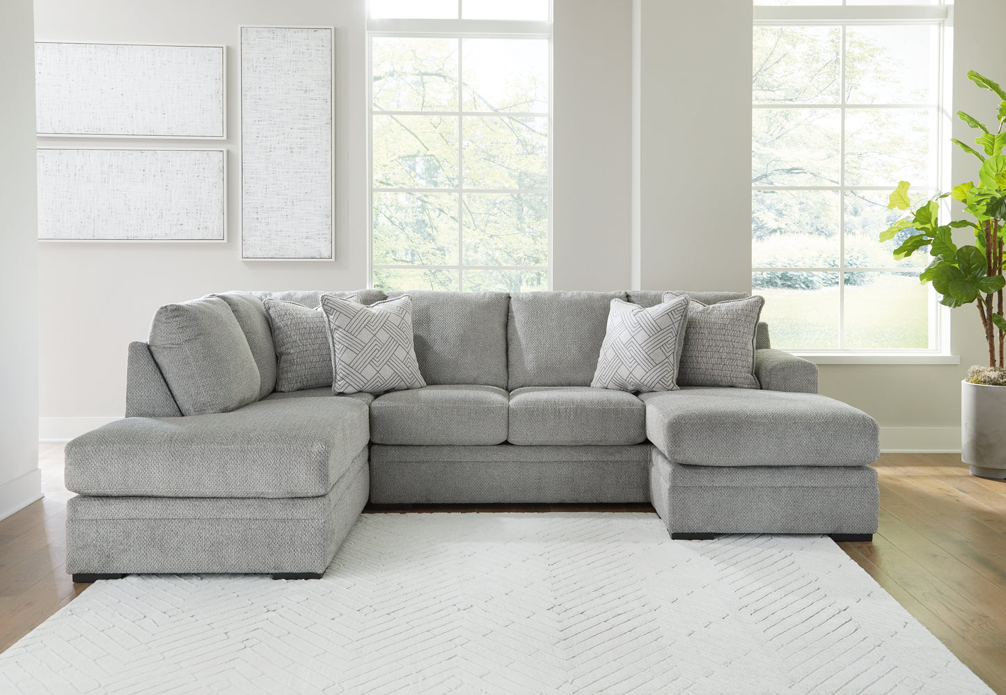 Bradenton Furniture Outlet - Ashley Furniture - Casselbury Sectional - RAF 2-Piece Sectional with Chaise / Cement - 52906S2