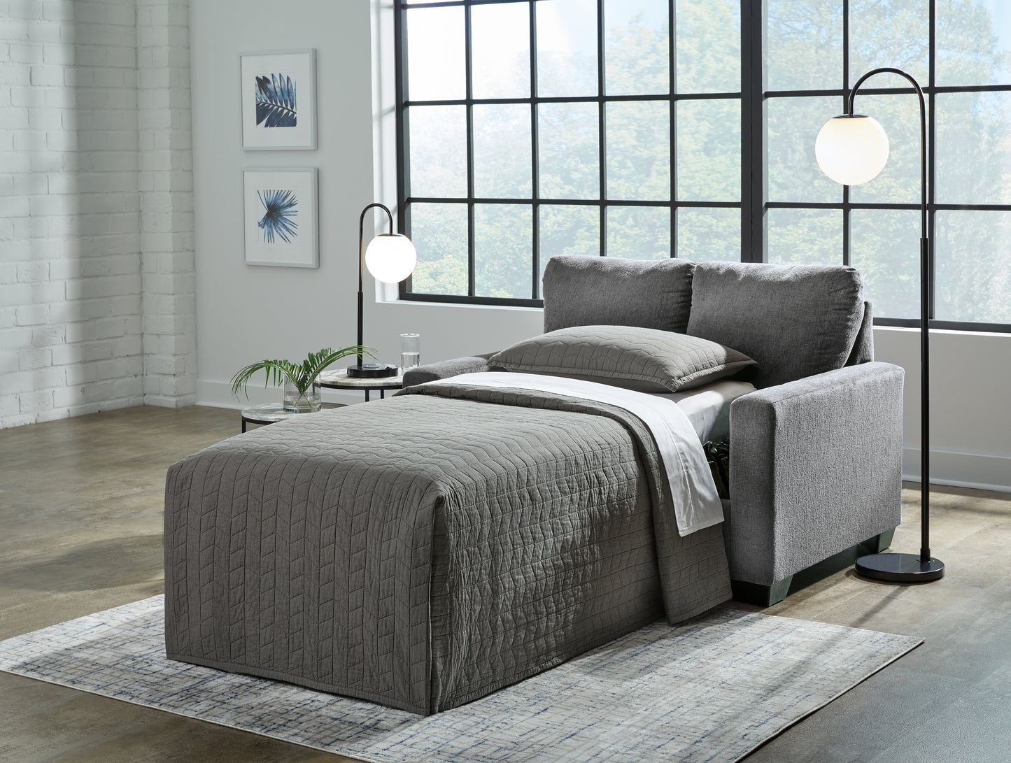 Bradenton Furniture Outlet - Ashley Furniture - Rannis Living Room - Twin Sofa Sleeper / Pewter - 5360237
