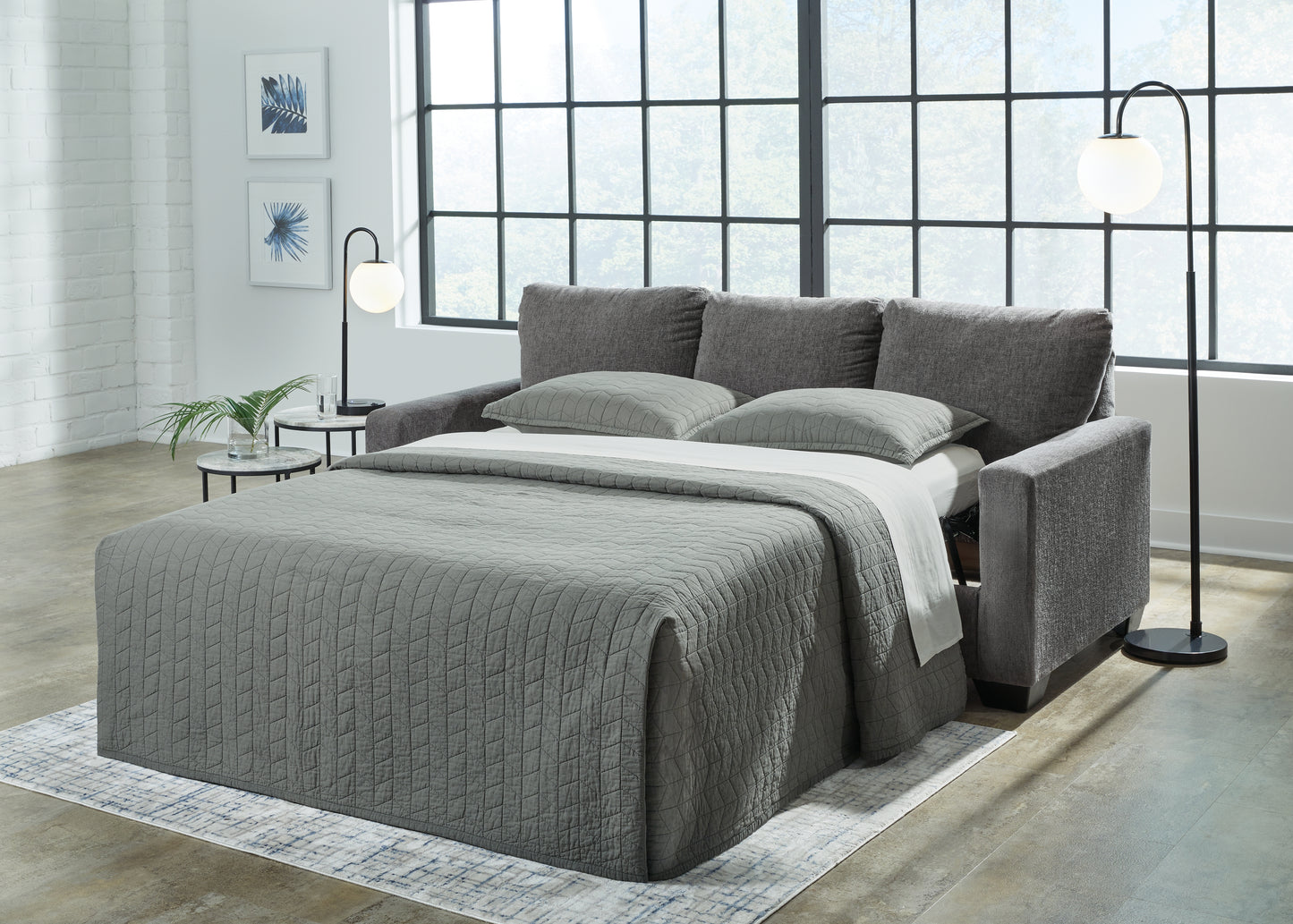 Bradenton Furniture Outlet - Ashley Furniture - Rannis Living Room - Queen Sofa Sleeper / Pewter - 5360239