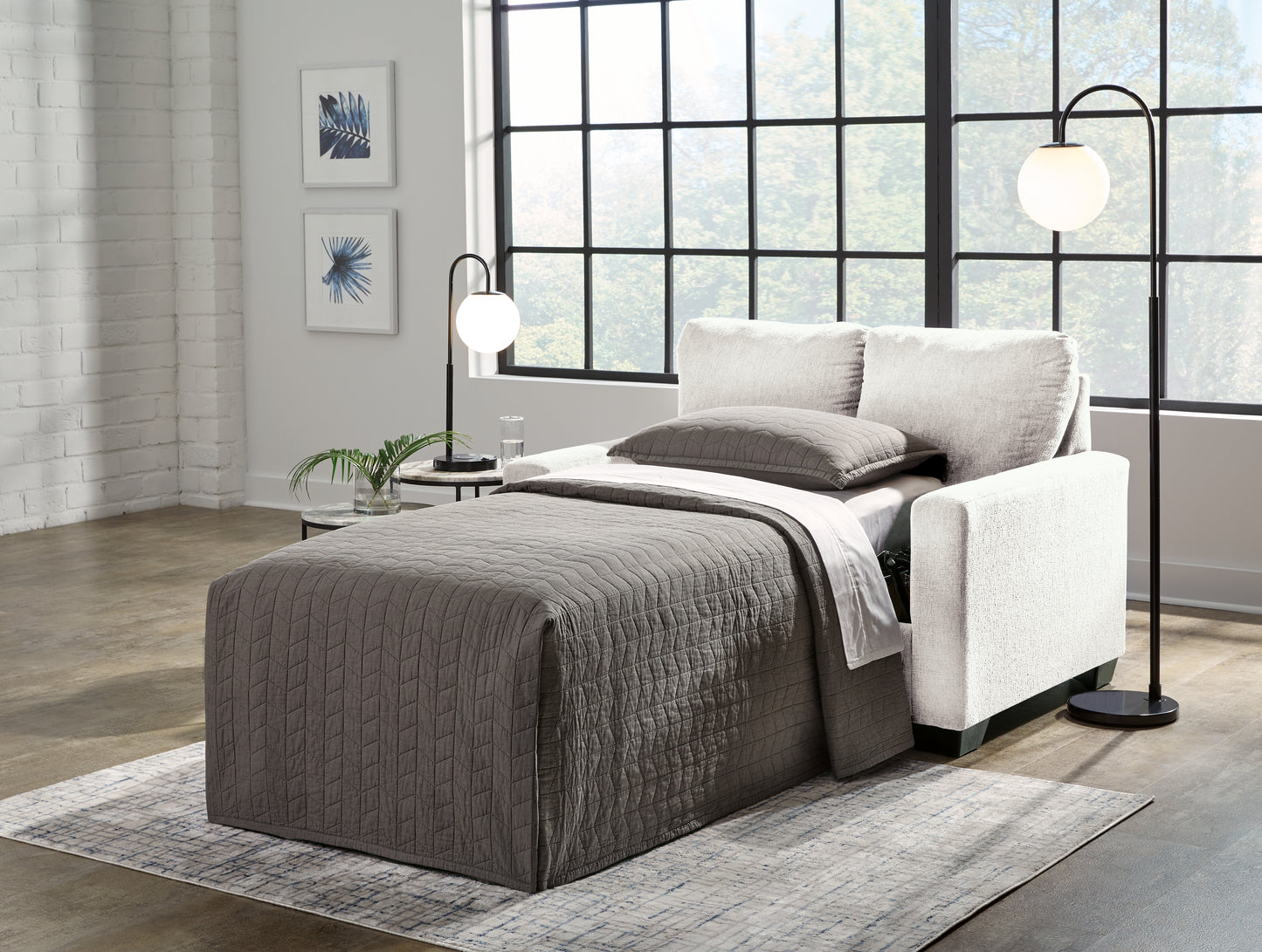 Bradenton Furniture Outlet - Ashley Furniture - Rannis Living Room - Twin Sofa Sleeper / Snow - 5360337